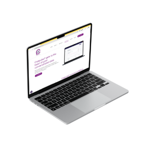 image of website on laptop